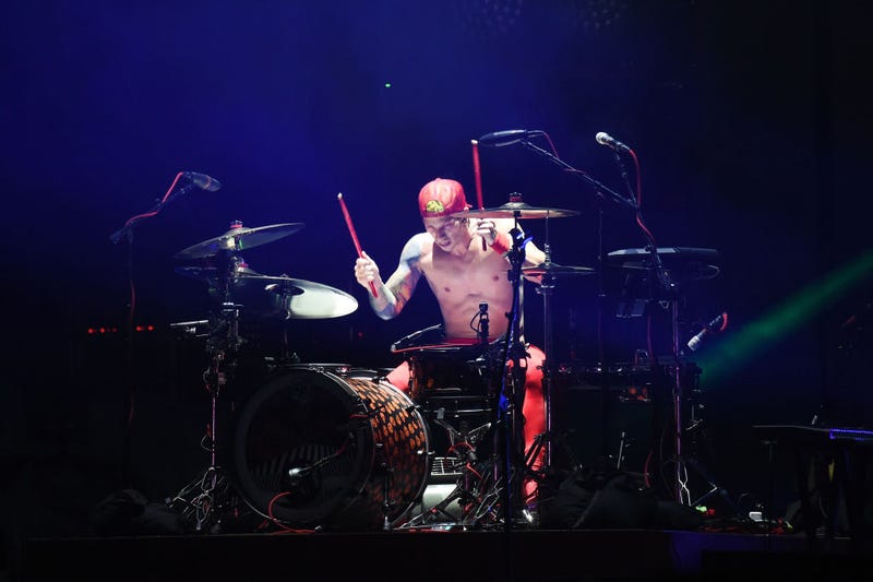Josh Dun of Twenty One Pilots performs at the Hangout Stage during 2017 Hangout Music Festival on May 20, 2017 in Gulf Shores, Alabama