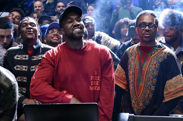 Kanye West performs during Kanye West Yeezy Season 3 on February 11, 2016