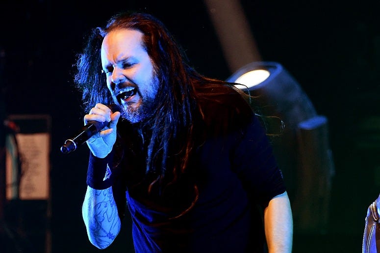 Jonathan Davis of Korn performs onstage at a private concert