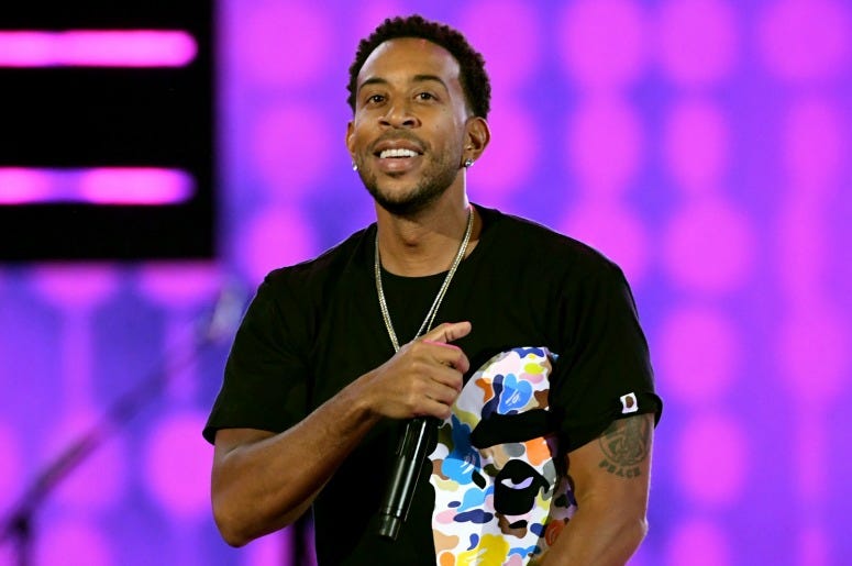 Ludacris speaks onstage