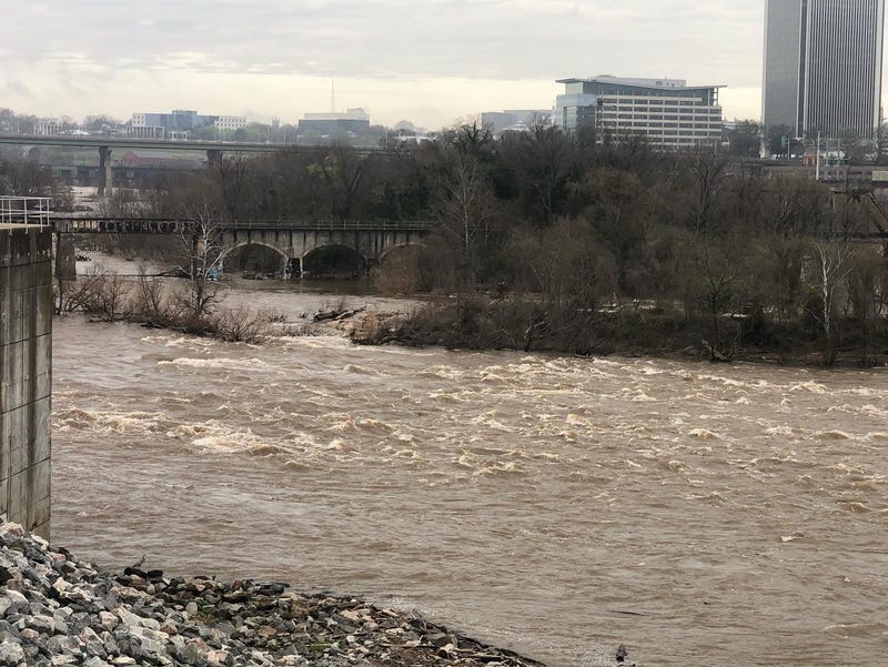 Downtown Richmond and the James River.