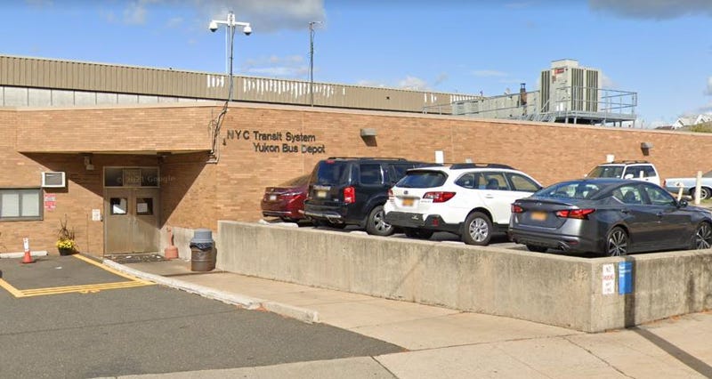 The MTA Yukon Bus Depot, near where a man was reportedly hit by an MTA bus on Friday.