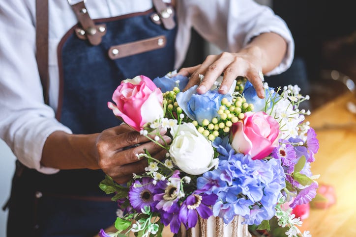 making a bouquet