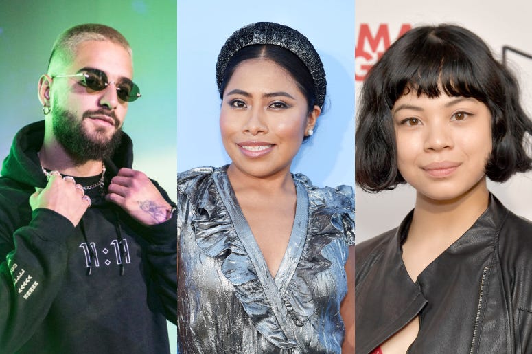 Maluma, Yalitza Aparicio, y Eva Noblezada, tres de los jóvenes latinos en la lista "30 Under 30" de Forbes.