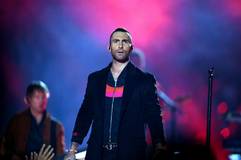 Adam Levine of Maroon 5 performs during the Pepsi Super Bowl LIII Halftime Show