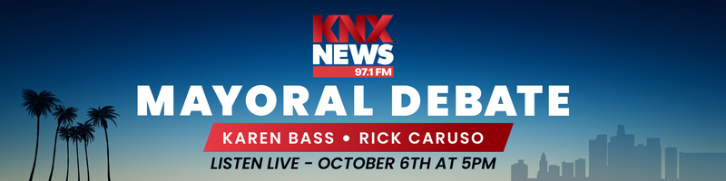 Banner for KNX Mayoral Debate.