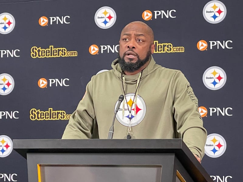 Mike Tomlin at a podium