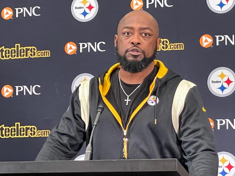 Mike Tomlin at a podium