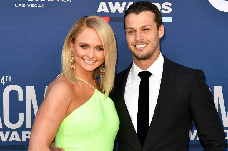 Miranda Lambert and Brendan McLoughlin pose at the Academy of Country Music Awards