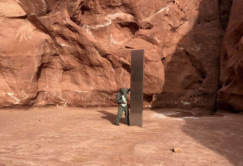 The monolith was discovered while workers from Utah's Department of Public Safety were surveying big horn sheep in a remote part of the state.