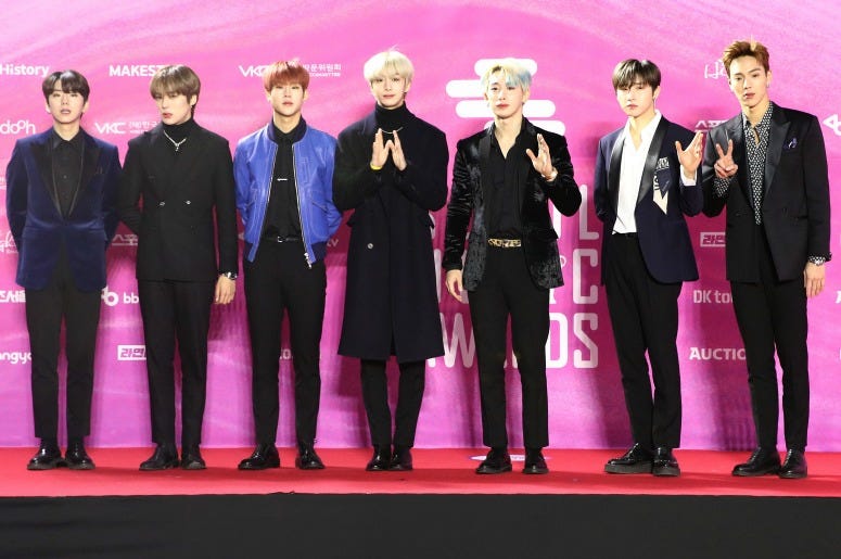 South Korean boy band MONSTA X attend the Seoul Music Awards