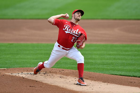 Trevor Bauer pumps gas for the Cincinnati Reds