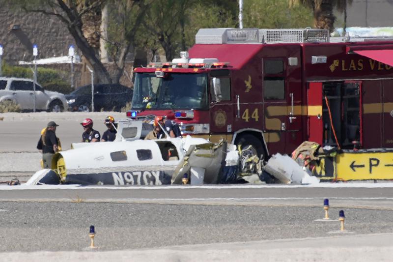 Scene of a crash between 2 small planes at the North Las Vegas Airport on July 17th, 2022