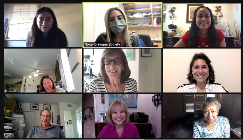 Nora helping seniors on Zoom