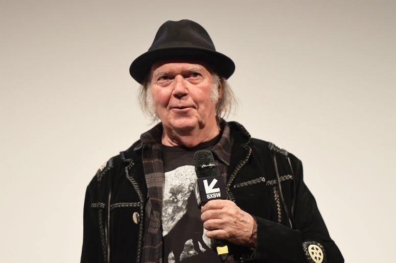 Neil Young attend the "Paradox" Premiere 2018 SXSW Conference and Festivals