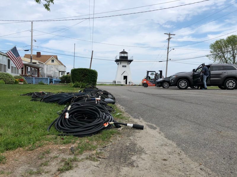 Movie equipment from "A Quiet Place 2" in Olcott. July 11, 2019