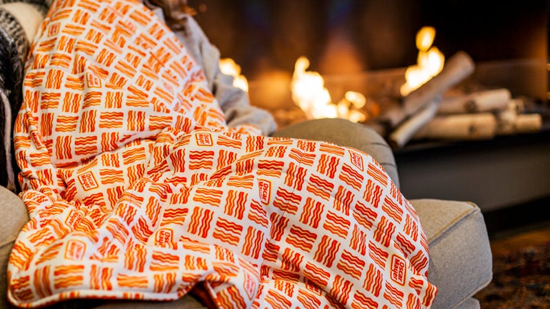 Oscar Mayer blanket covered in sizzlin' blanket strips.