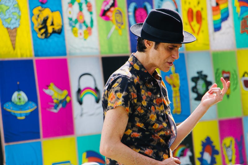 Perry Farrell on air guitar