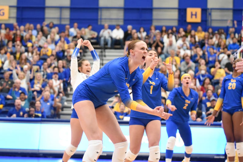 Panthers volleyball celebration