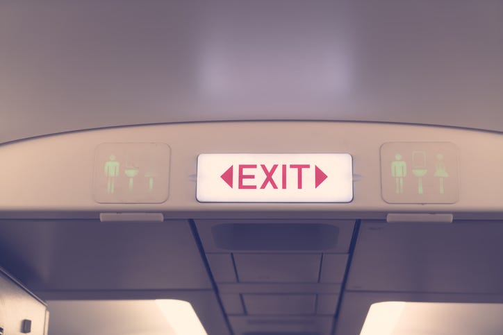 emergency exit on plane
