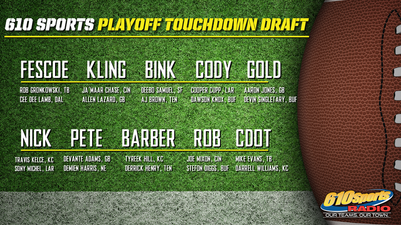 610 Sports Playoff touchdown Draft Results