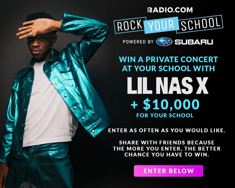 lil nas ad banner for rock your school contest sponsored by subaru