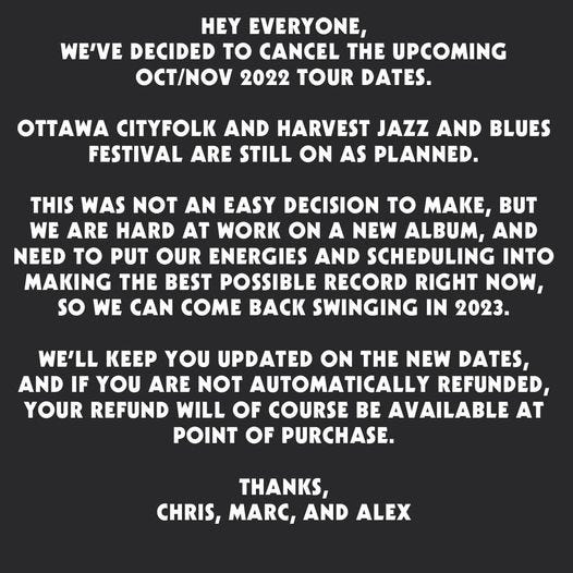 Record Company Cancellation