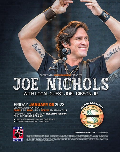 Joe Nichols at Clearwater Casino