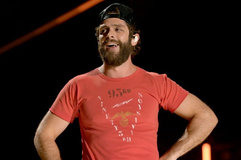 Thomas Rhett performs on stage during day 2 for the 2019 CMA Music Festival
