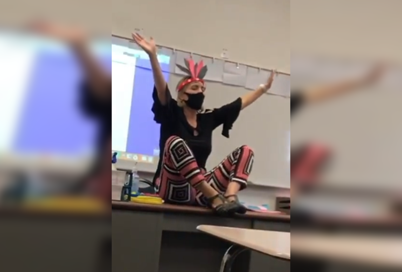 John W. North High School math teacher Candice Reed was filmed performing a costumed dance intended to mimic Native American stereotypes to a classroom full of students.