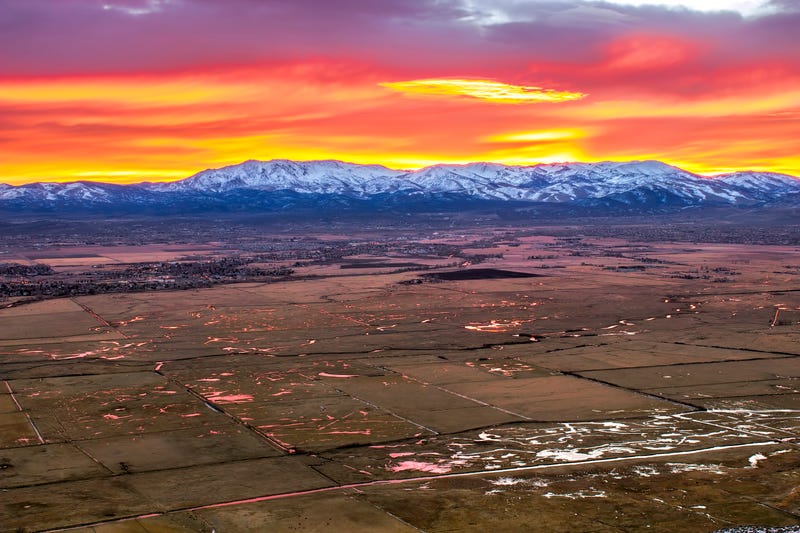 A panoramic view of rural Nevada land