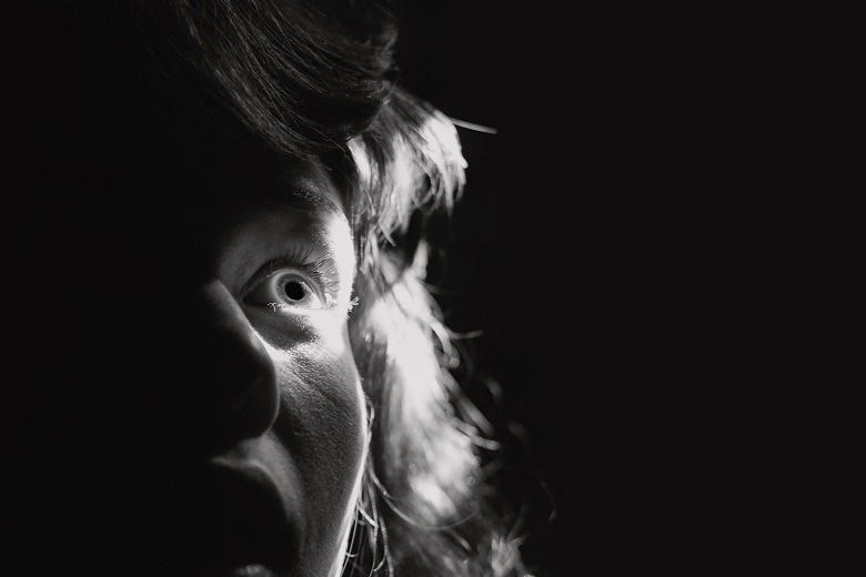scared woman