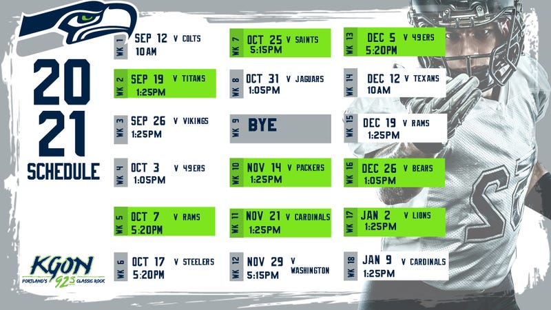 Seahawks 2021 Schedule