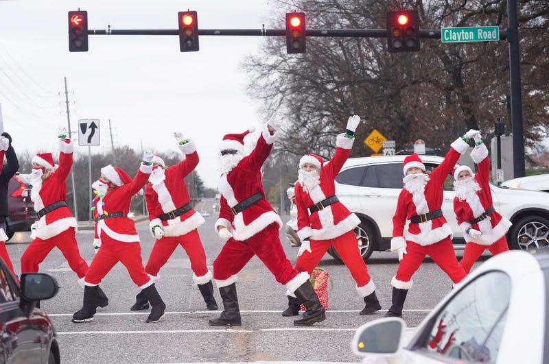 dancing santas
