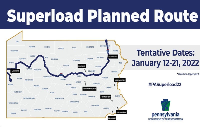 PennDOT Superload Map Route