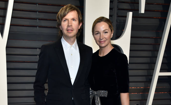 Beck and actor Marissa Ribisi attend the 2017 Vanity Fair Oscar Party