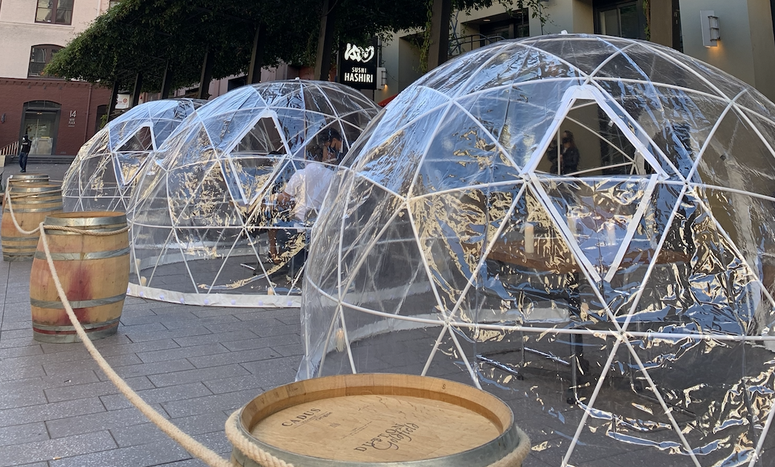 Everything You Need to Know About Those Clear Plastic Dining Domes in Mint  Plaza - Eater SF