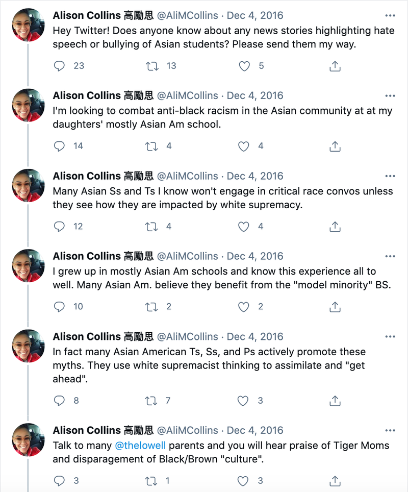 The first part of Collins' Twitter thread.