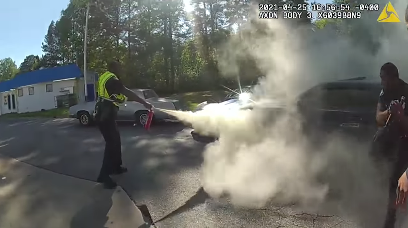 burning car