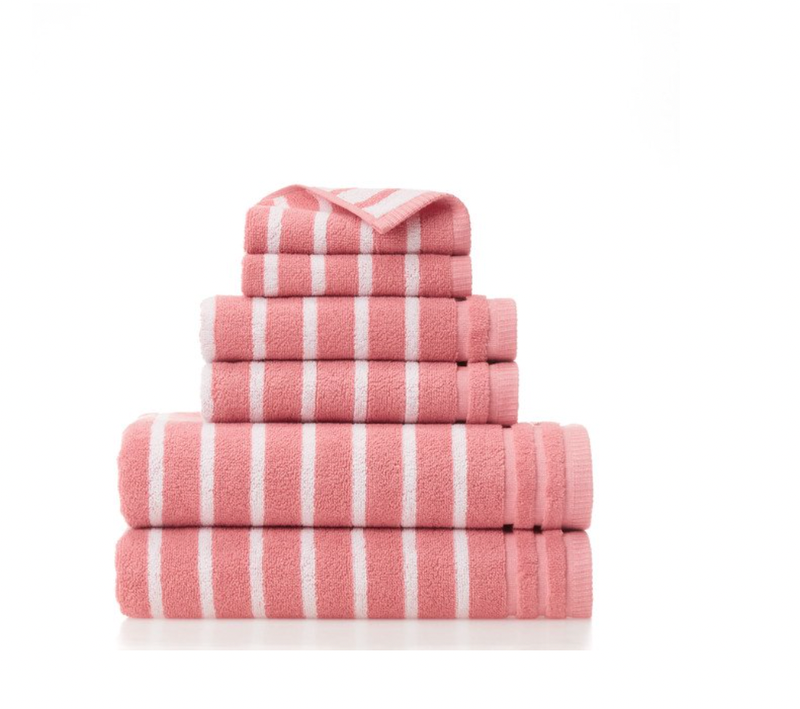 Stripe Organic Cotton 6 Piece Bath Towel Set