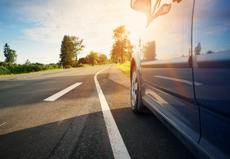 illustration of car on the road