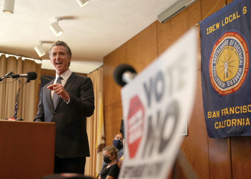 Gavin Newsom campaigns during recall effort