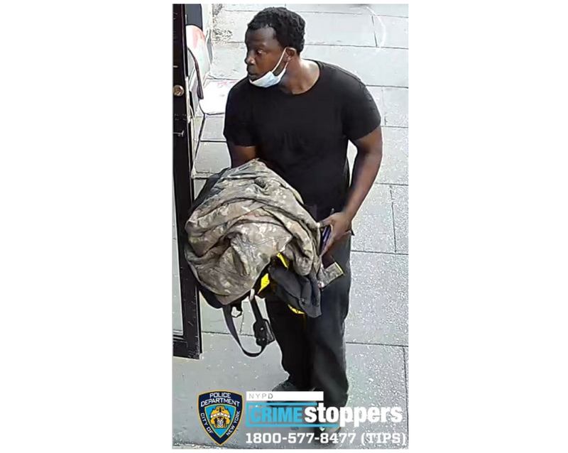 Police on Saturday released security footage of a man they accuse of stealing an FDNY coat and radio from a station house in the Bronx.