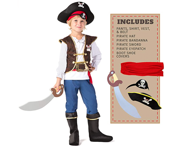 Spooktacular Creations Boys Pirate Costume for Kids Deluxe Costume Set