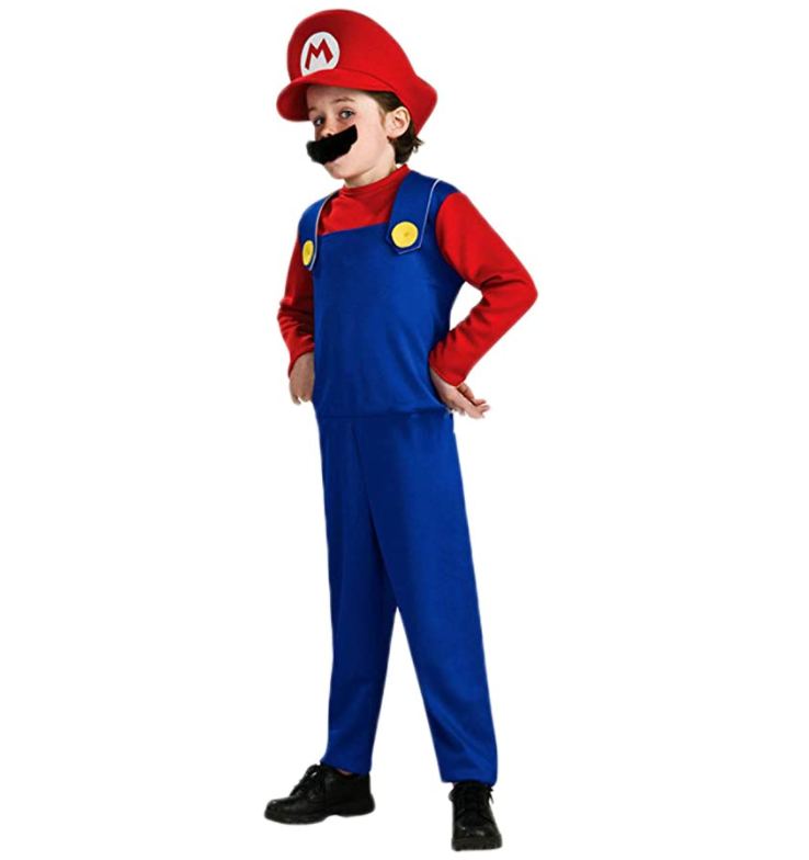 Ugoccam Super Brothers Halloween Kids Cosplay Costume Mario Brothers Kids Red Medium