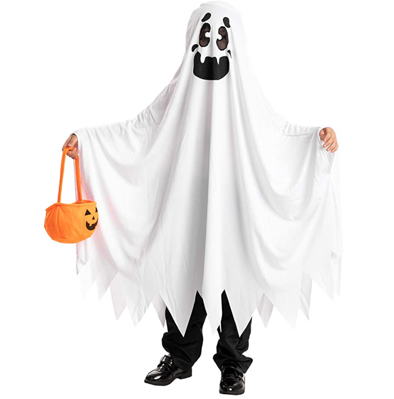 Ghost Boo and Friendly Costume for Child Halloween Spooky Trick-or-Treating