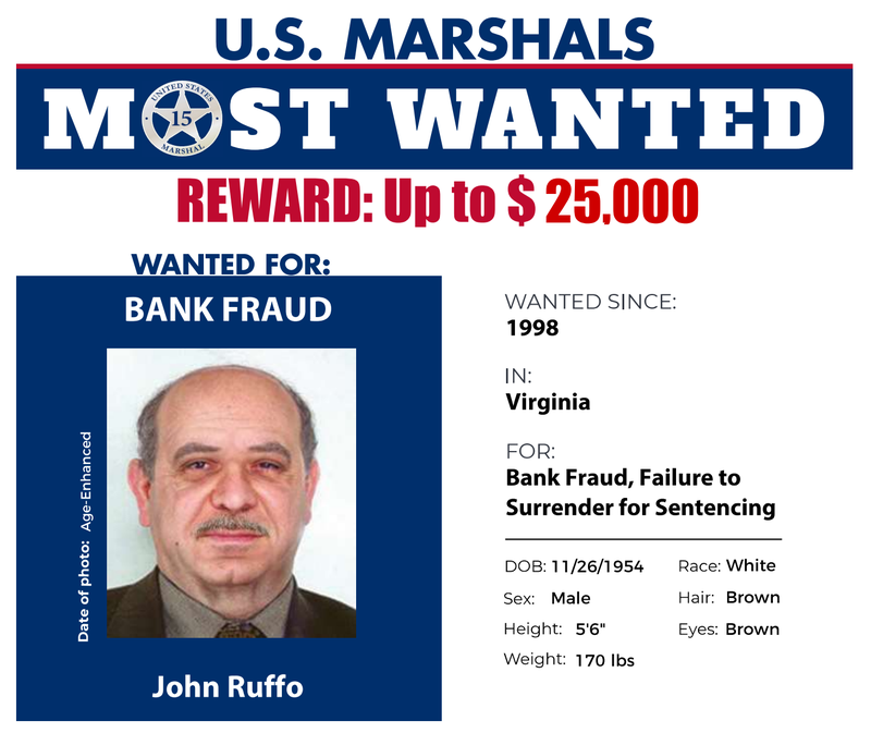 Wanted poster for John Ruffo