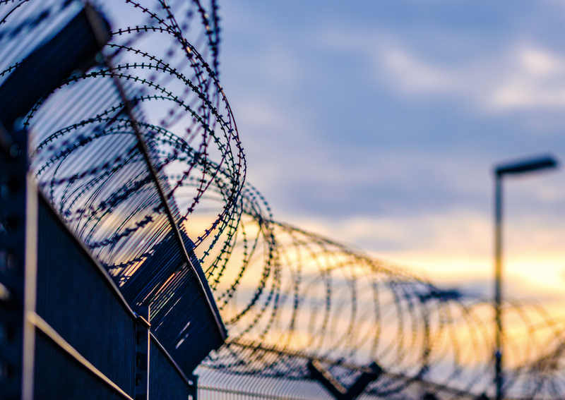 barbed wire at prison