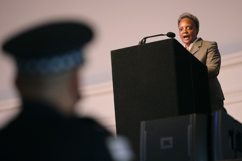 Lori Lighftoot at Police graduation, October 2021