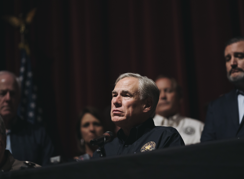 Greg Abbott at news conference